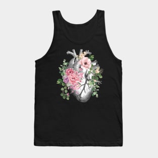 Bloom Floral Heart Human Anatomy Tank Top